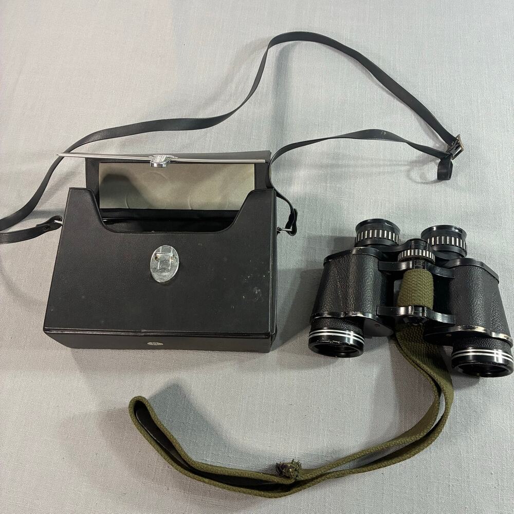 Vintage Binolux 7x35 Binoculars Extra Wide Angle 11° 578ft Japan w Case